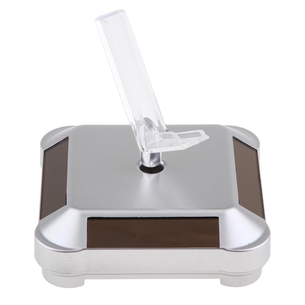 Solar and Battery Powered Turntable Rotating Display Stand Holder Watch Jewelry & Phone Display V Rack, Convenient, Save energy, Eco-friendly