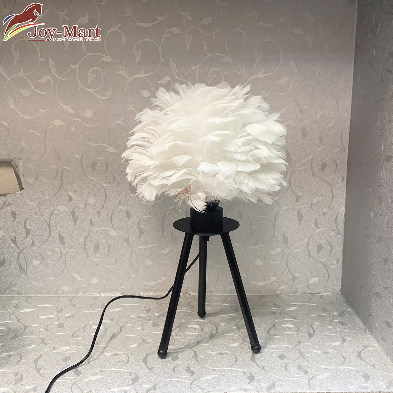 Đèn ngủ để bàn lông vũ trắng nhỏ - Đèn bàn hiện đại mới nhất 3888