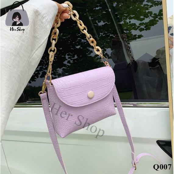 Túi xách nữ da mềm Túi đeo chéo mini hàng quảng châu siêu hot QC007