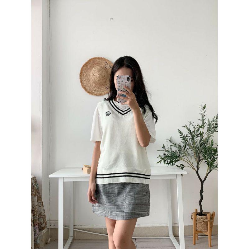 Áo len gile nữ - mac ngực - thời trang Hàn quốc