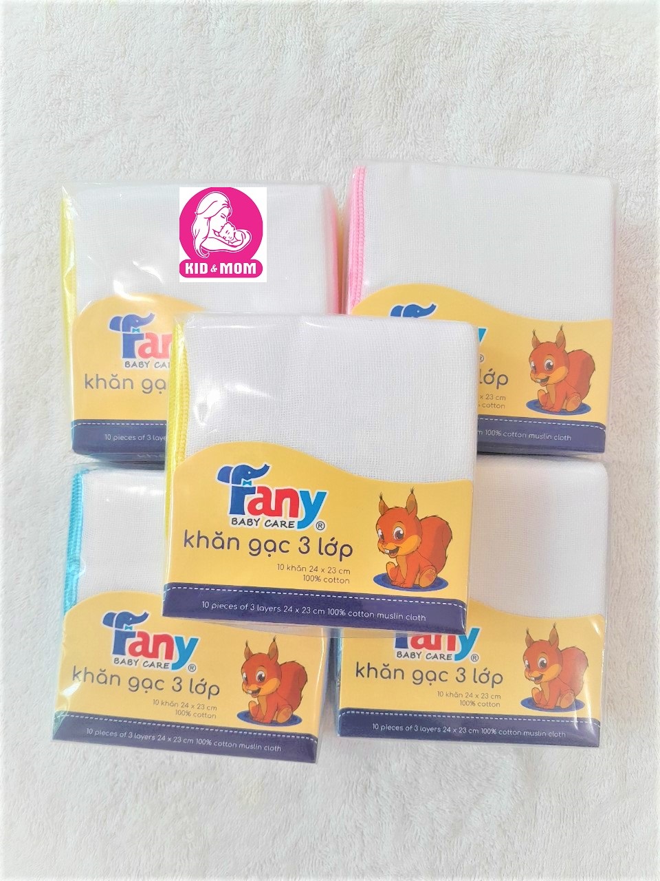 Khăn Fany 3 lớp set 10 cái 24x23cm khăn xô không xù lông thấm hút