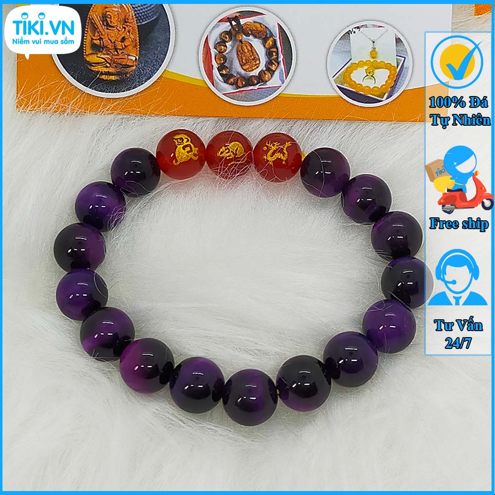 Vòng tam hợp thân tý thìn mã não đen TH045 - Vòng tay tam hợp quý nhân - Vòng tay tam hợp bằng đá cho người tuổi thân tý thìn