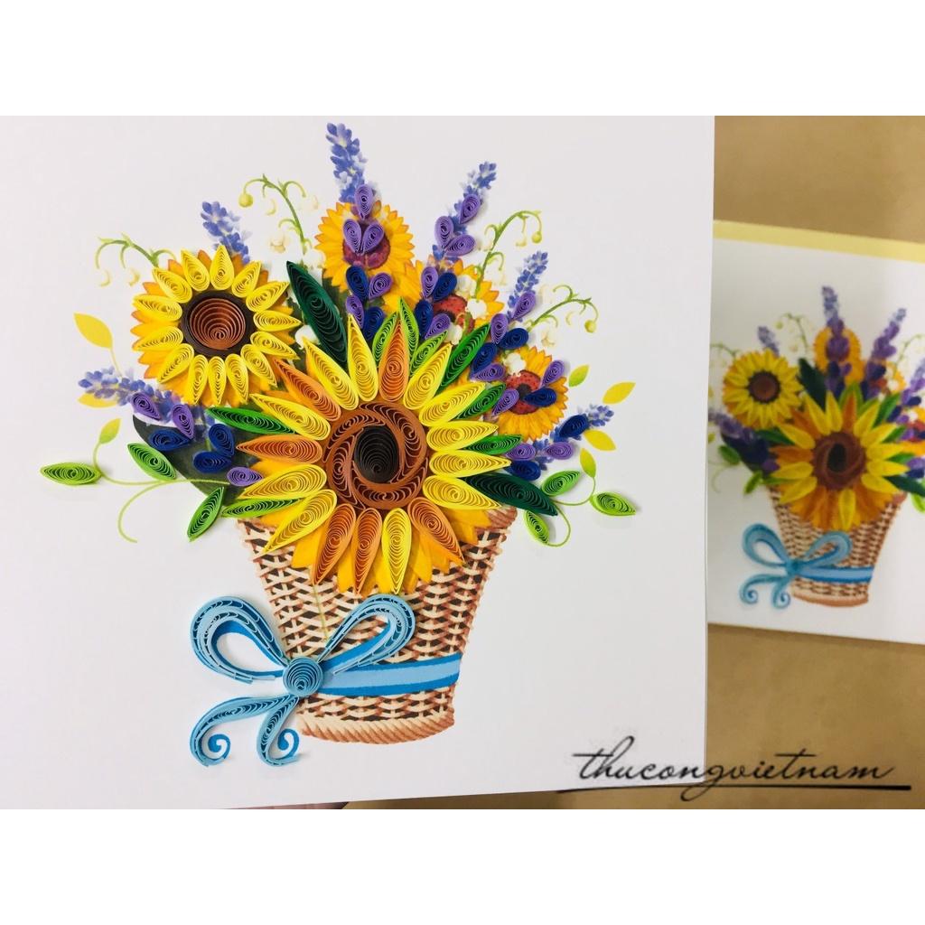 Thiệp Quilling Hoa Hướng Dương