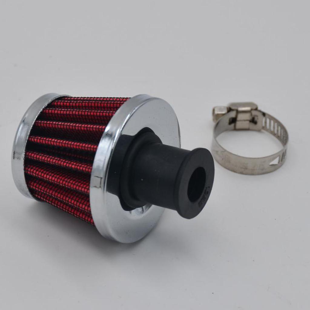 Red 12mm Cold Air Intake Filter  Crankcase Car Breather Valve Cover