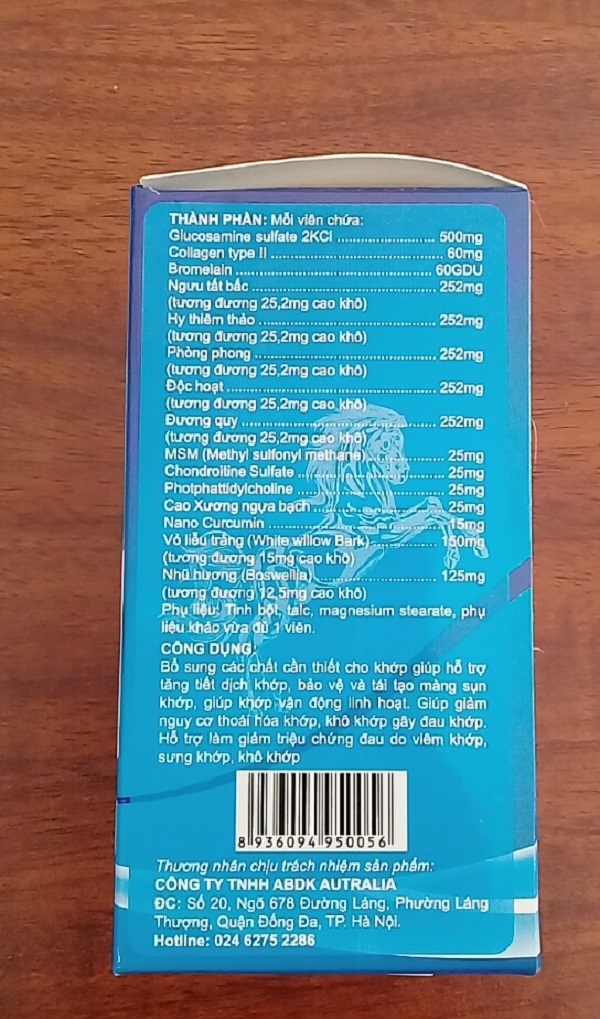 Thực phẩm bảo vệ sức khỏe KHOPFLEX lọ 30 viên- Giúp tăng tiết dịch khớp, bổ sung chất nhầy dịch khớp, giúp bảo vệ và tái tạo màng sụn khớp, giúp khớp vận động linh hoạt.