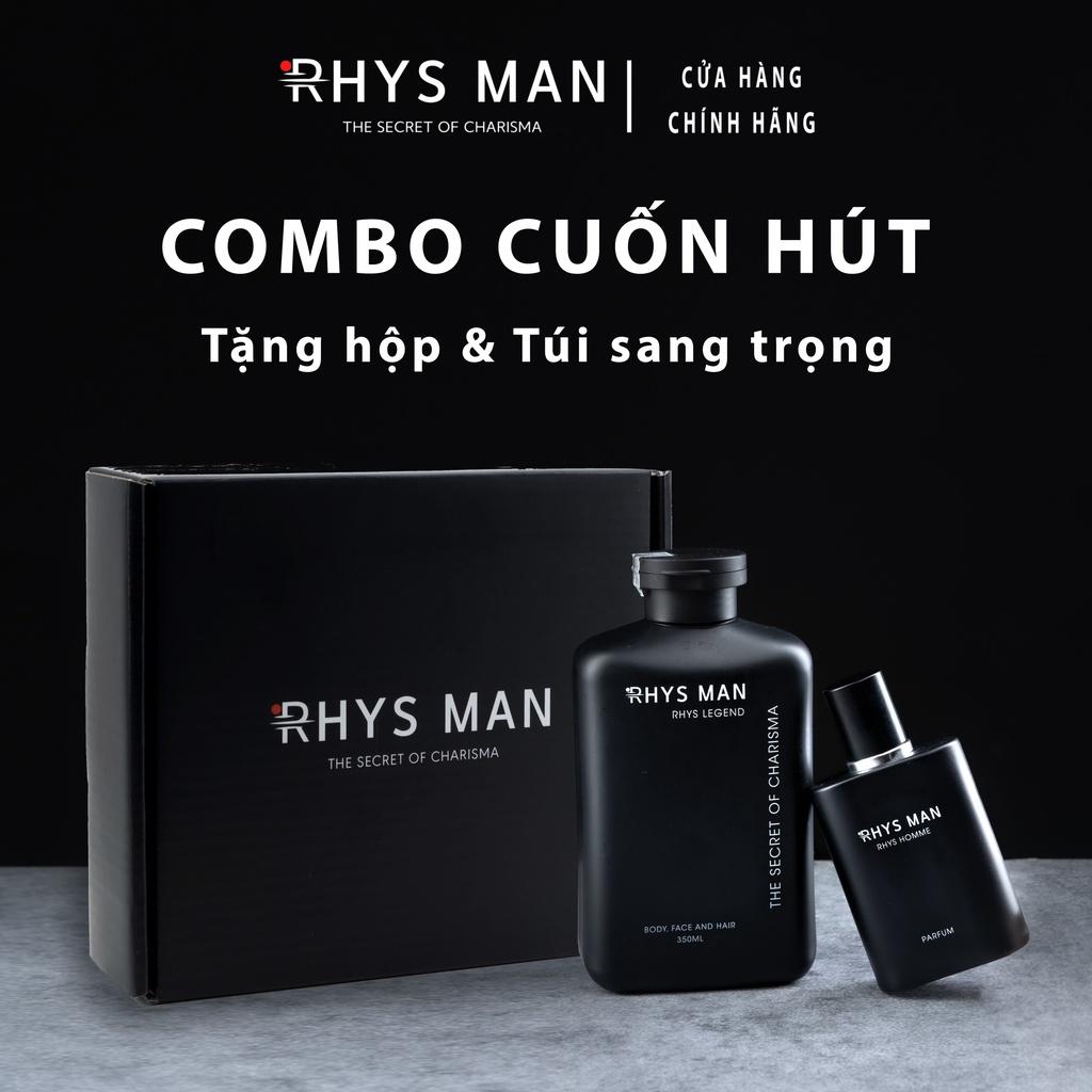 Combo sữa tắm gội nam 3 in 1 hương nước hoa 350ml &amp; Nước hoa nam RHYS MAN 50ml - Hàng chính hãng