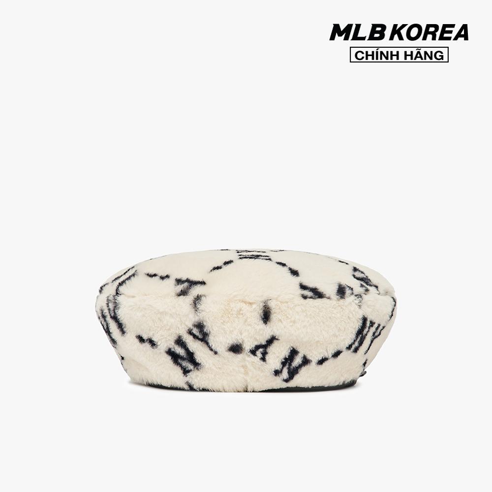 MLB - Nón beret lông in họa tiết monogram thời trang 3ACB