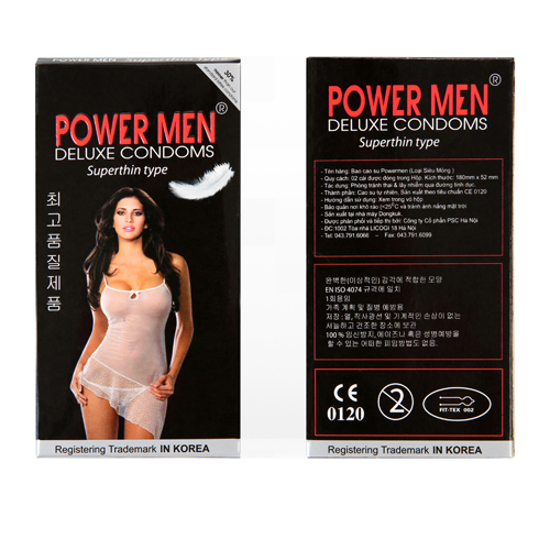 Combo 3 Hộp Bao Cao Su Rẻ Power Men Super Thin - Tặng Kèm Gói Gel Jex Nhật - Hàng Chính Hãng 100% - Che Tên Sản Phẩm