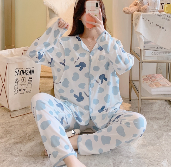 Pijama Bầu sau sinh cho con bú ti CỔ TIM - Bộ đồ bầu mặc nhà cho mẹ - Quần áo ngủ bà bầu đẹp thời trang giá rẻ Bigsize