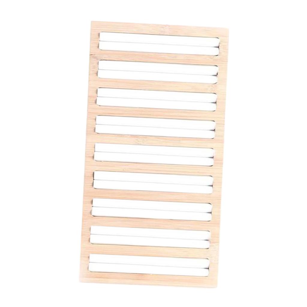 Bamboo Wooden Ring Display Plate Stud Earring Box Jewelry Display Tray White