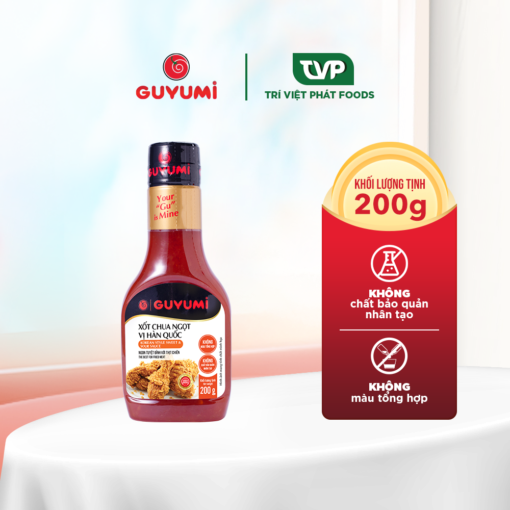 Xốt chua ngọt vị Hàn Quốc Guyumi làm mì trộn chấm gà rán đồ nướng có thể dùng chay 200g
