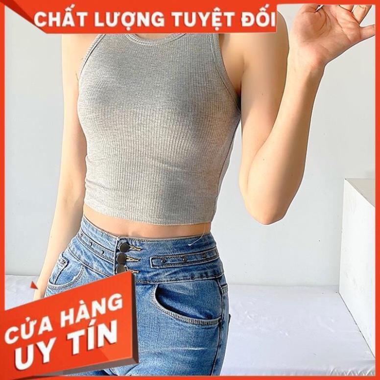 Áo Ba Lỗ Nữ Xuất Khẩu Dáng Croptop Cotton Tăm Siêu Mềm Mịn