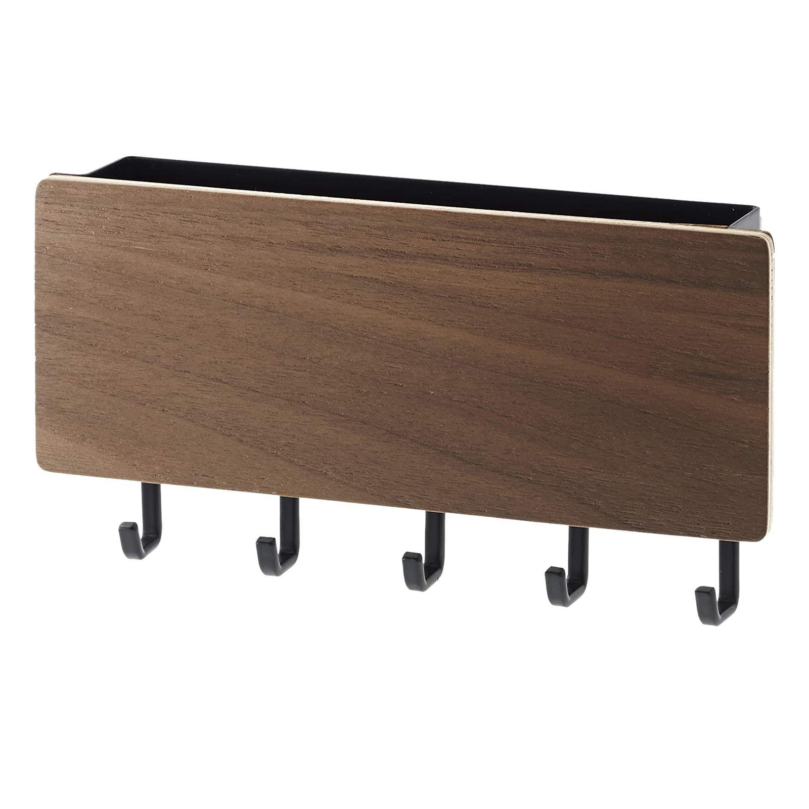 Key Holder Letter Storage Door Rack Organizer Wall Hanger Hooks Dark Wood