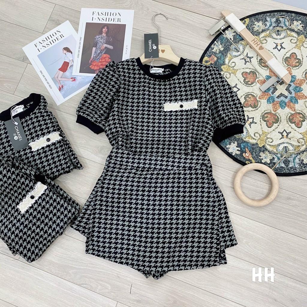 Set váy áo kẻ caro thun SETN320