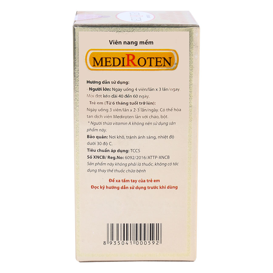Thực Phẩm Chức Năng Viên Uống Dầu Gấc Mediplantex Mediroten