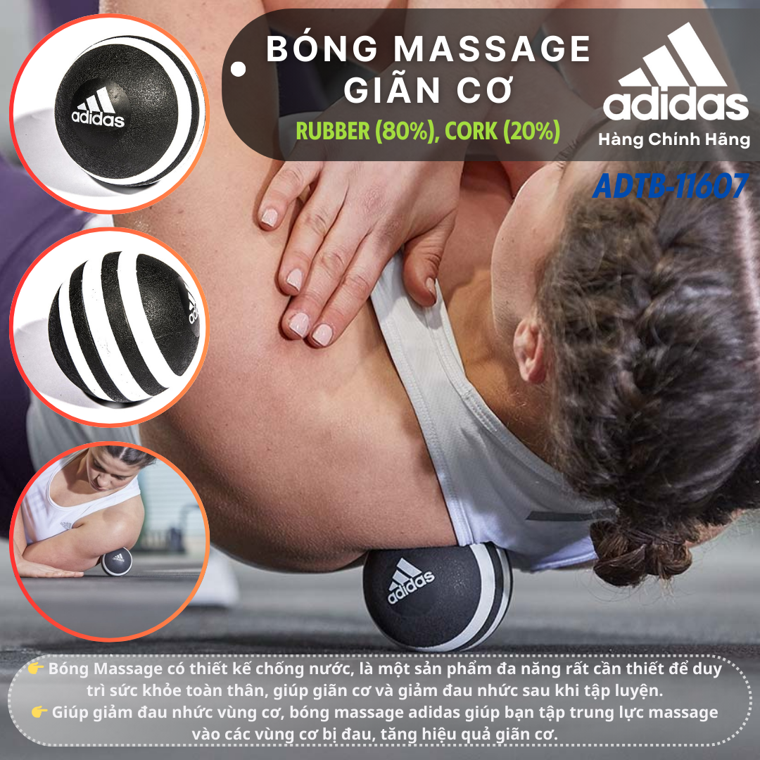 Bóng Massage Giãn Cơ Chính Hãng ADIDAS ADTB-11607 Massage Ball - Tăng Cường Hiệu Quả Giãn Cơ