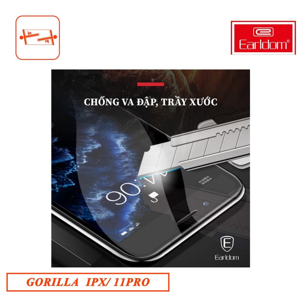 KÍNH CƯỜNG LỰC DÀNH CHO IPHONE X/ 11PRO (ĐEN) GORILLA EARLDOM 3D