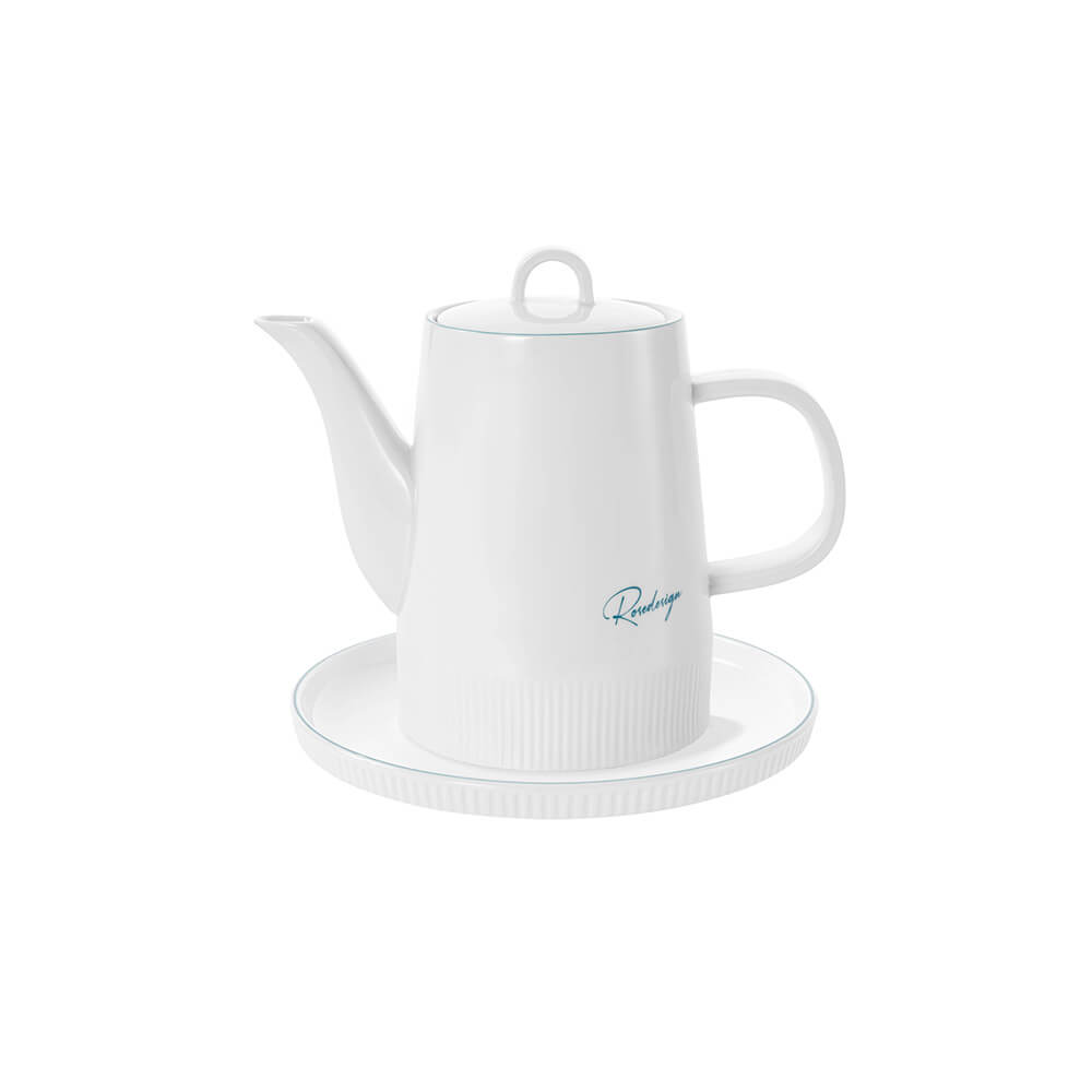 Bộ trà 1,2L bằng sứ (1 ấm, 6 chén, 7 đĩa) EL0216