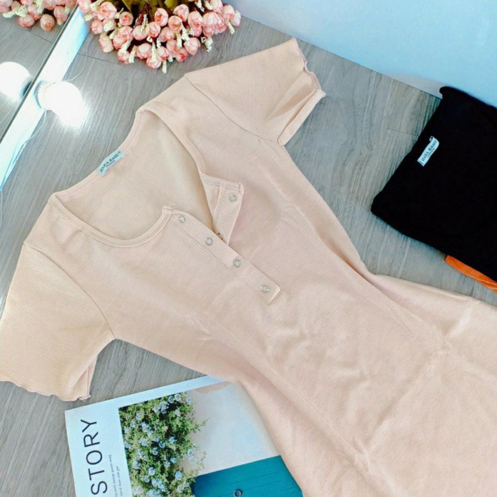 Đầm nữ cổ vuông cúc bấm thời trang XIXO - DAM0034