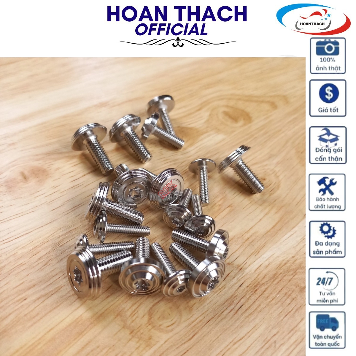 Bộ Ốc Áo Mẫu Thái Inox 304 cho xe máy Wave Alpha (18 con), HOANTHACH SP017372