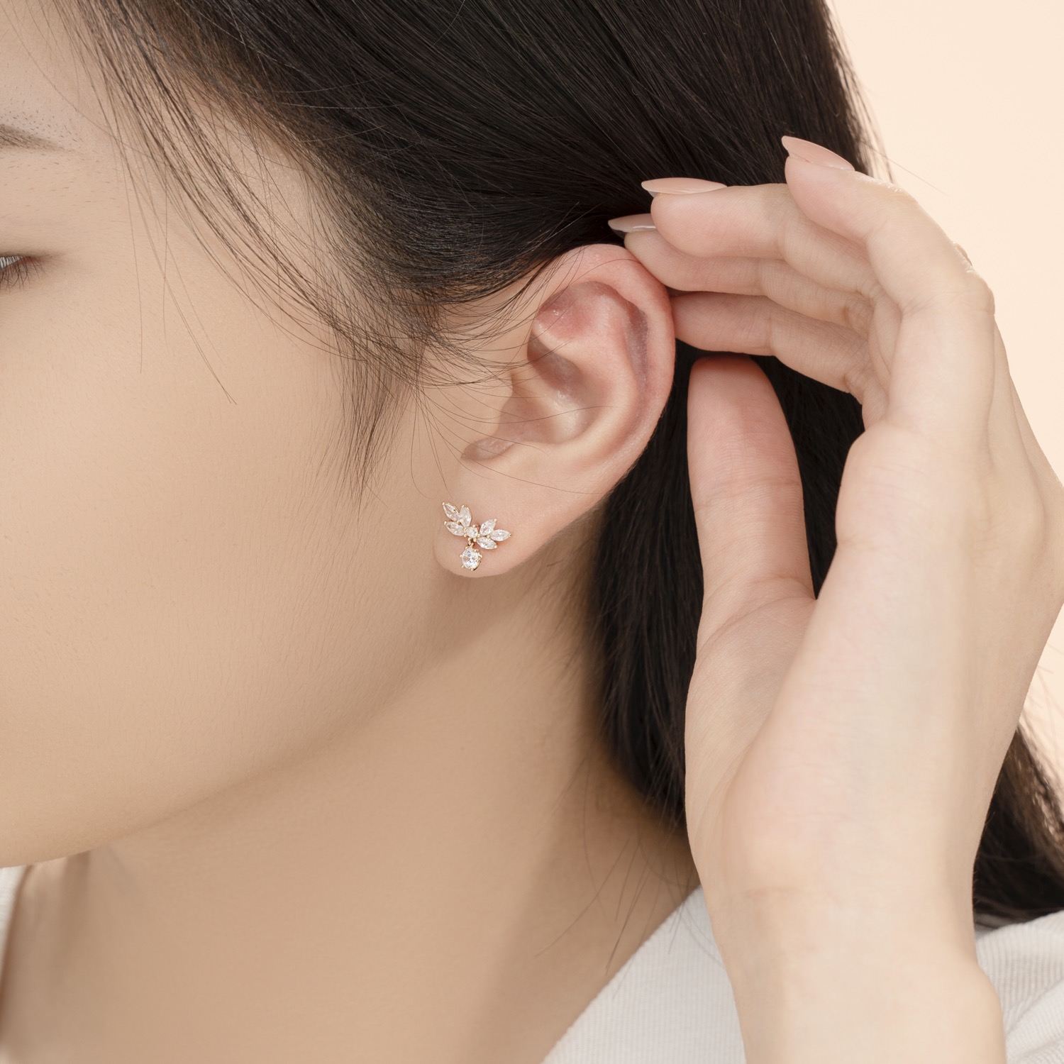 Bông Tai Nữ Vàng 14K BT420 Huy Thanh Jewelry
