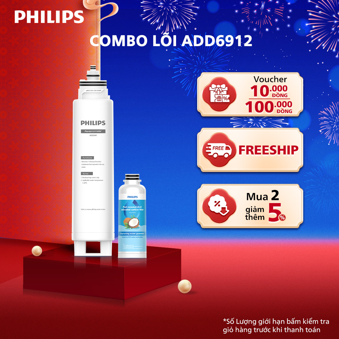 Combo lõi lọc cho máy lọc nước Philips ADD6912 - Hàng chính hãng