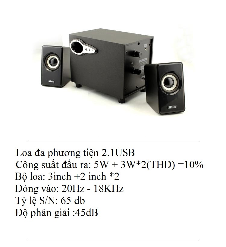 Bộ loa máy tính để bàn 2.1 JT2806 - Hàng nhập khẩu