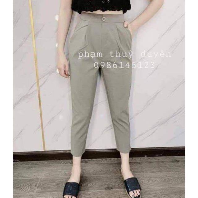 Quần baggy cạp chun sau vải đũi