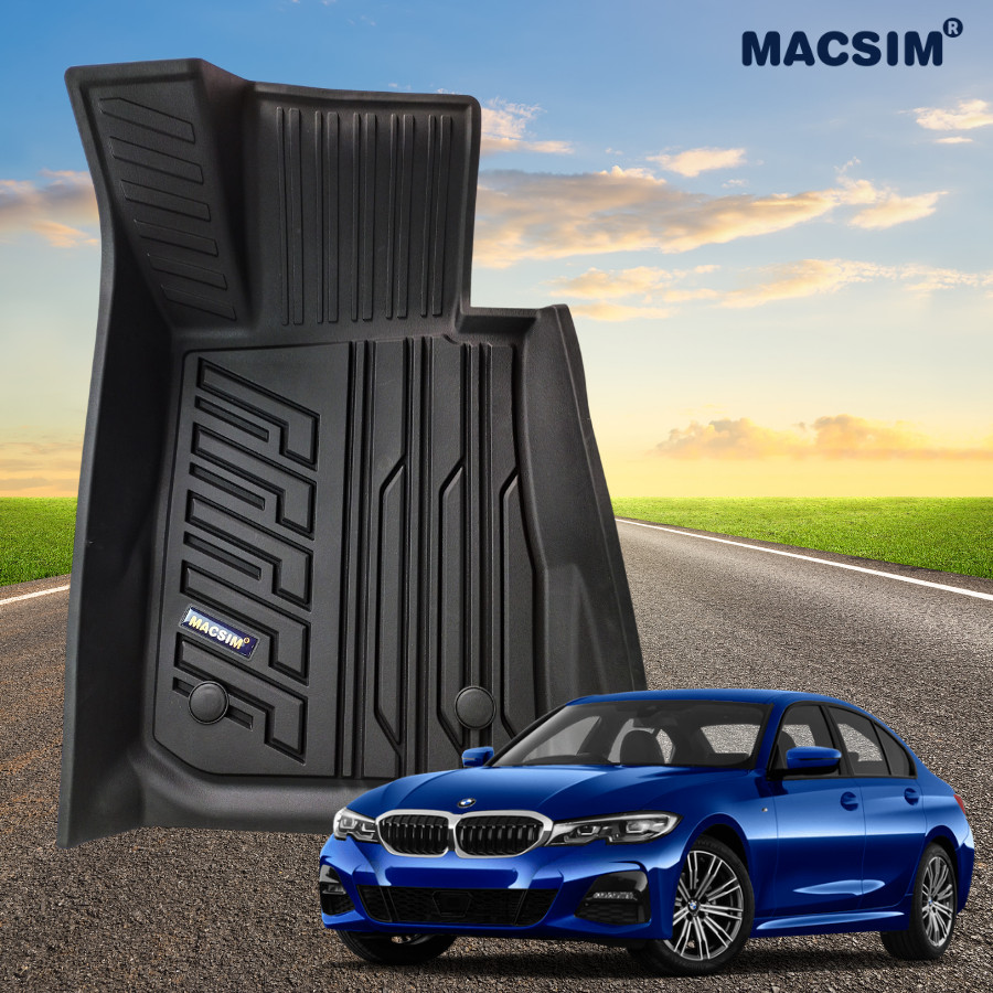 Thảm lót sàn xe ô tô BMW New 3 series 2019 tới nay, Nhãn hiệu Macsim chất liệu nhựa TPE đúc khuôn cao cấp.