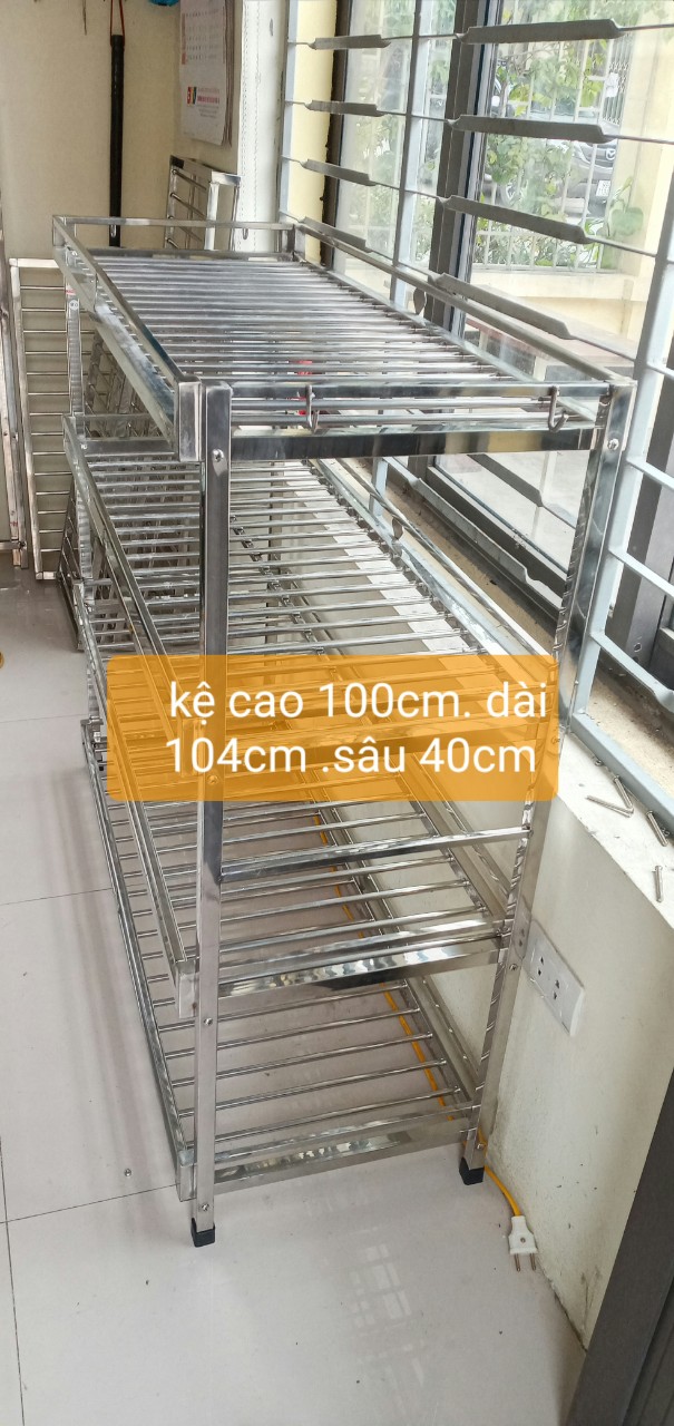 Kệ để đồ nhà bếp inox 4 tầng c 100 .d104 .s40 cm