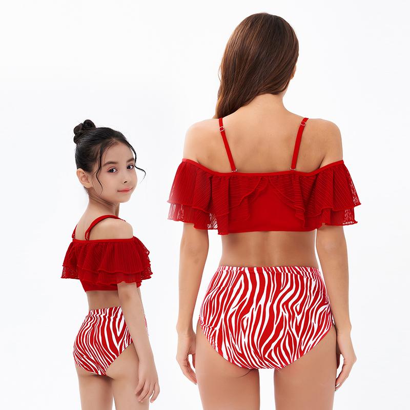 Phù Hợp Với Họ Mẹ Bơi Bikini 2021 Nữ, Có Phụ Nữ Đồ Bơi Trẻ Em Kid Cho Bé Bãi Biển Đồ Bơi Biquini Infantil