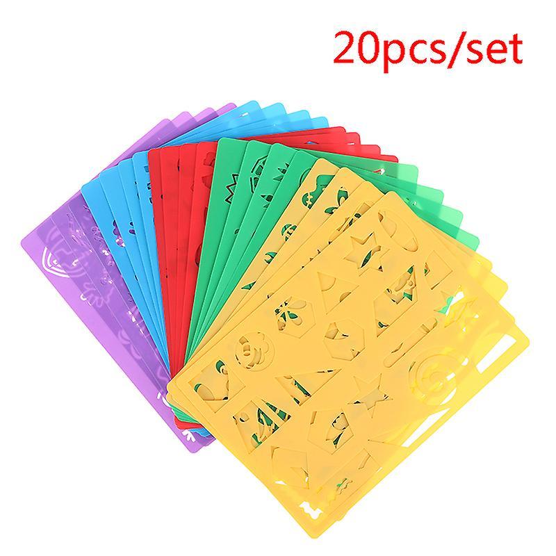 20pcs Kids DIY Vẽ stprints bảng rỗng Đặt mẫu sơn nhựa trẻ em
