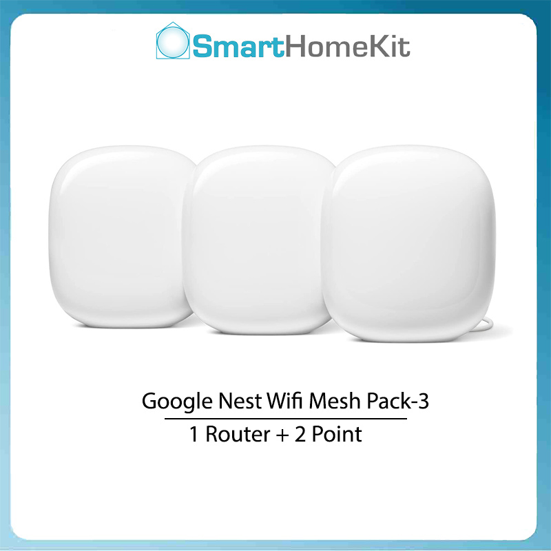 Google Nest Wifi Pro Wi-Fi 6E - Hệ thống Wi-Fi Mesh gia đình với tốc độ nhanh và phủ sóng toàn bộ ngôi nhà - Hàng Nhập Khẩu