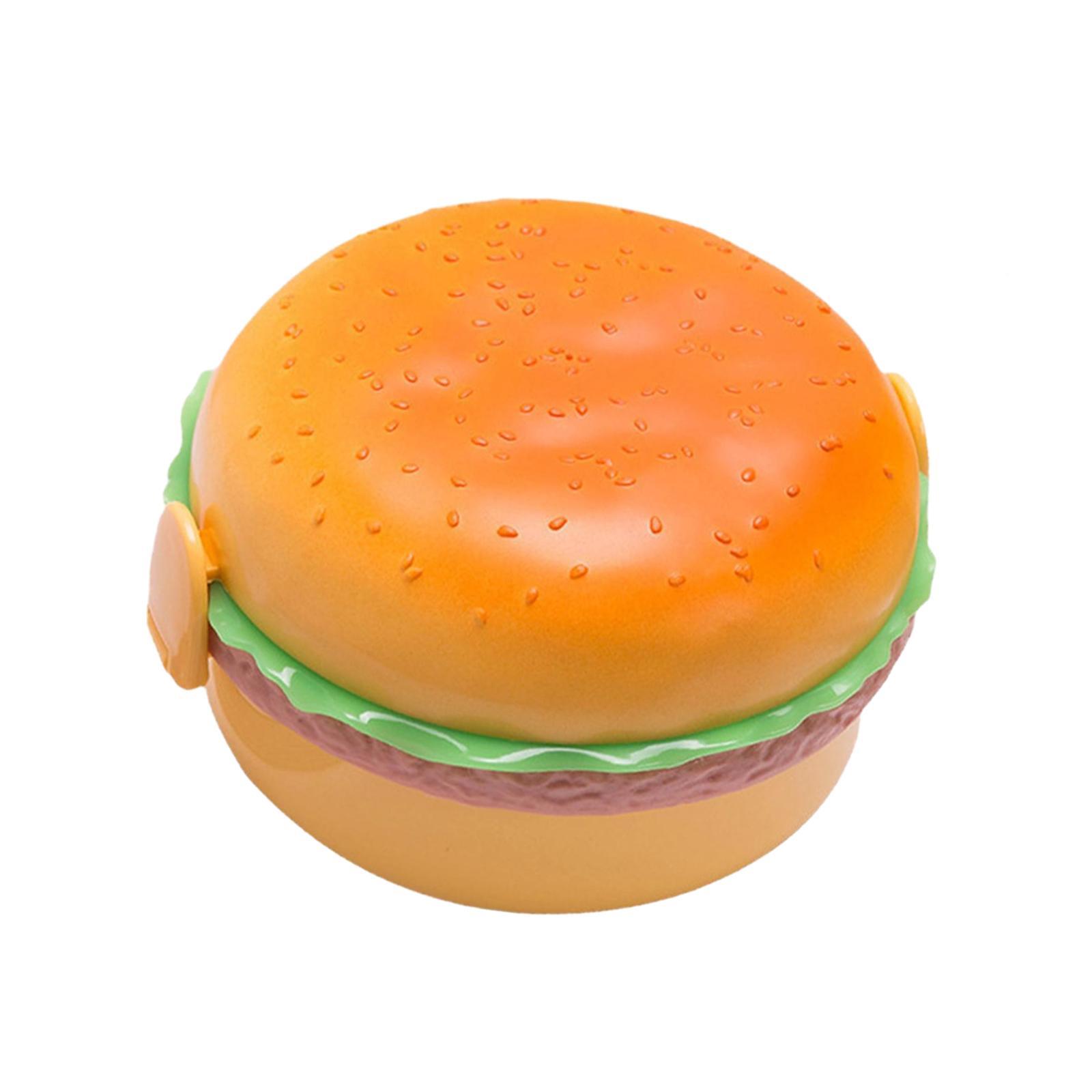 Hamburger Shaped Bento Box Microwave Lunch Box for Hot or Cold Food Storage