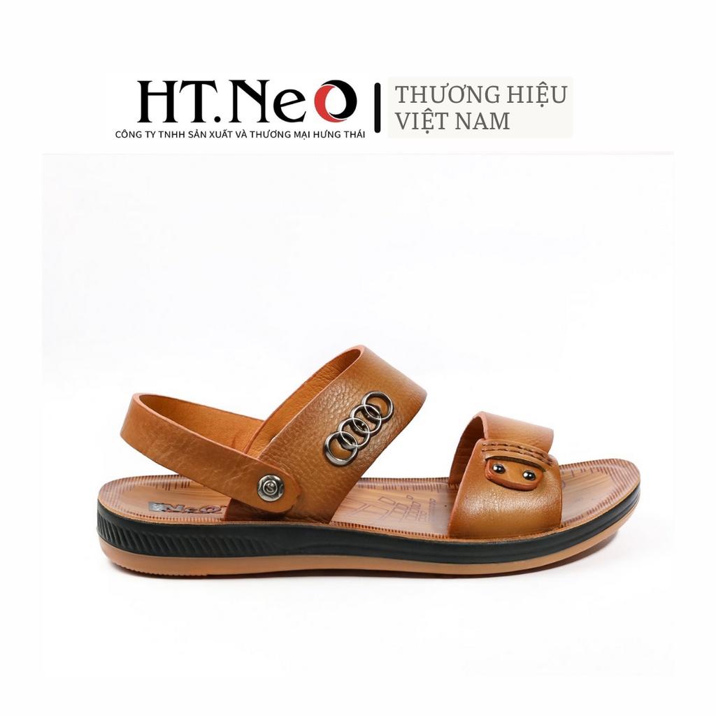 Sandal da bò - dép nam cao cấp HT.NEO siêu êm ái,thoải mái và mềm chân khâu may chân quai siêu chắc chắn SD60