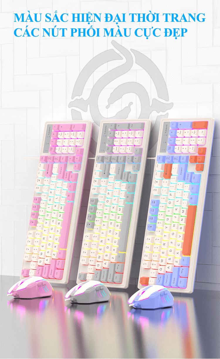 Bộ bàn phím và chuột có dây K-SNAKE KM800 chuyên game thiết kế phím mini size với bản phối màu sắc mới lạ kèm theo đèn led 7 màu dành cho game thủ - HÀNG CHÍNH HÃNG