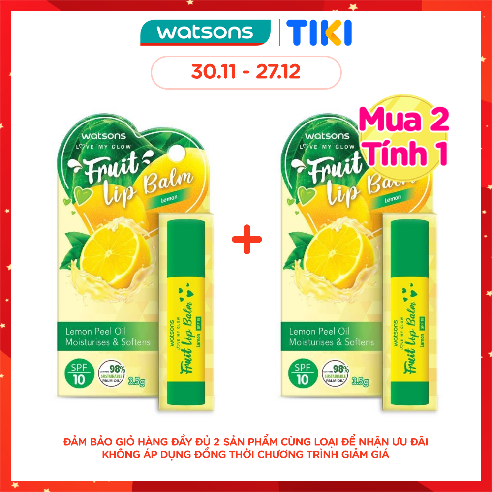 Son Dưỡng Môi Watsons Fruity Lemon SPF10 3.5g