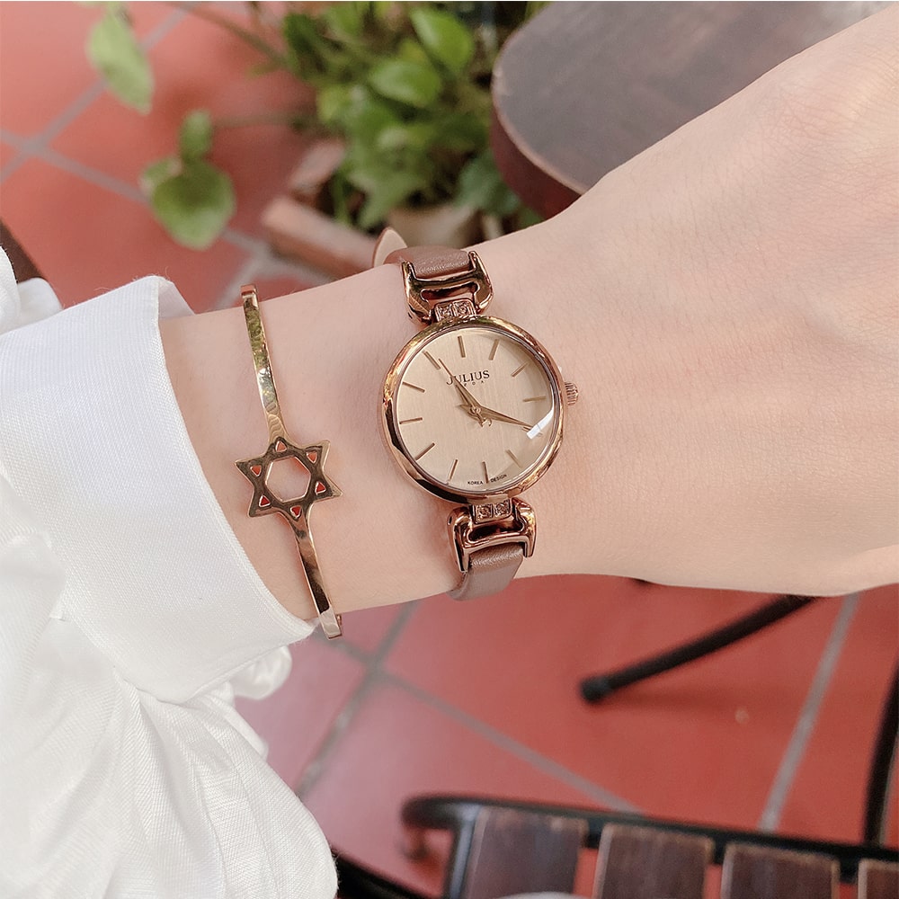 Đồng Hồ Nữ Julius Hàn Quốc JA925E Dây Da Cá Tính