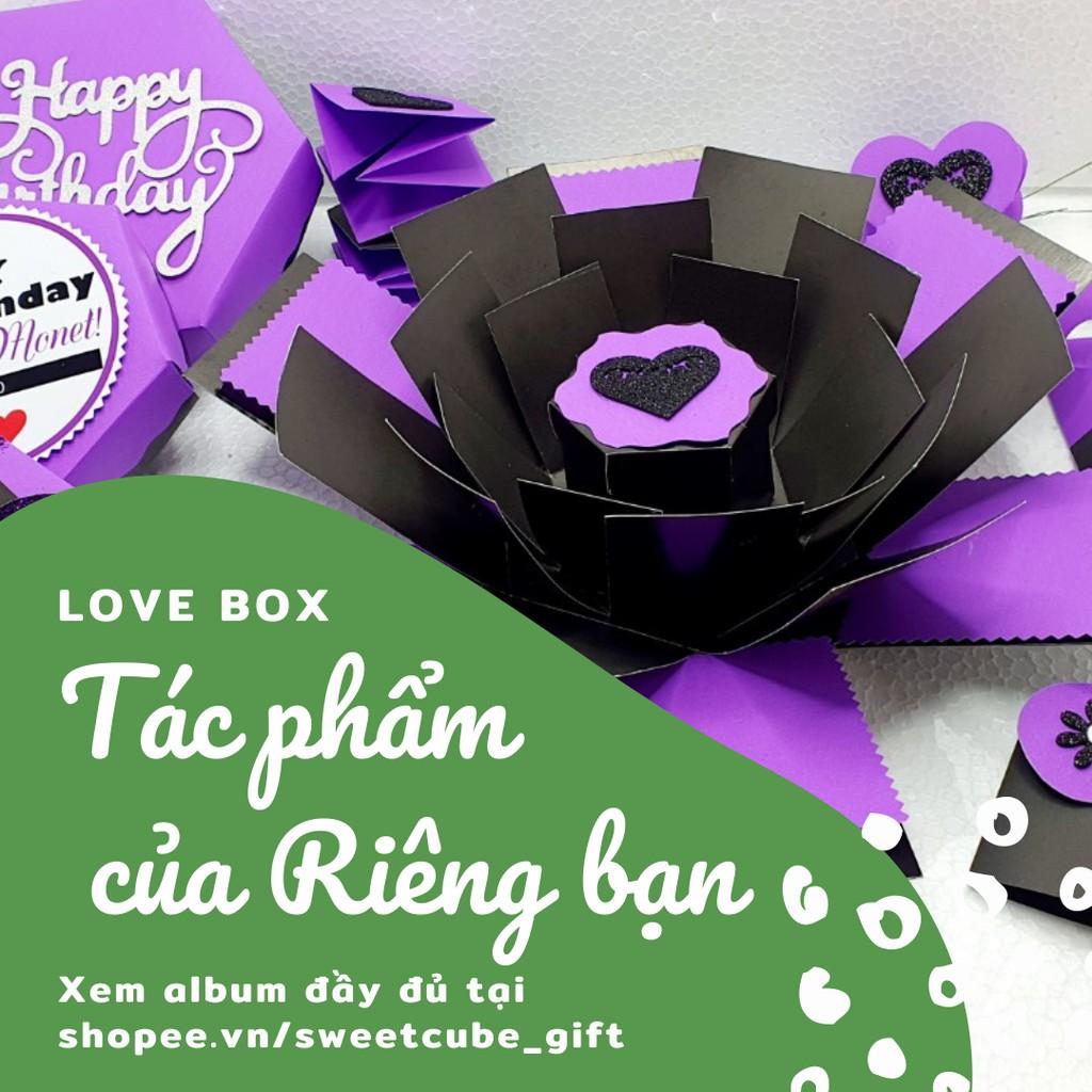 Hộp Quà Tri Ân - LOVE BOX LỤC GIÁC TÍM 5IN1 (19.5x19.5x13cm)