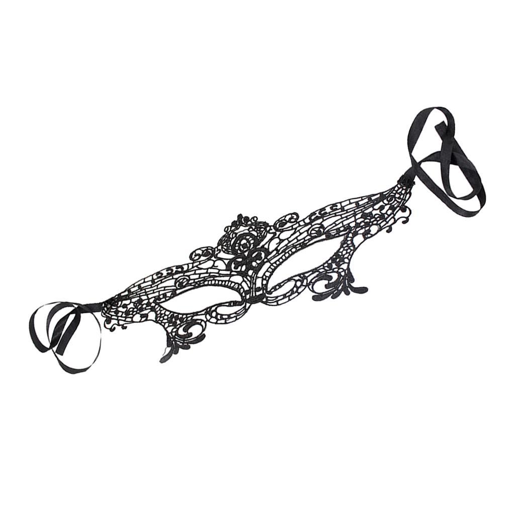 Gorgeous Venetian Black Lace Eye Mask Masquerade Fancy Dress Party Mask