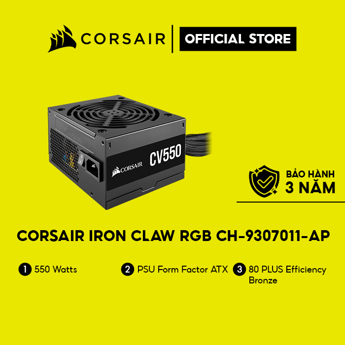 Nguồn máy tính CORSAIR CV550 - 80 Plus Bronze CP-9020210-NA Hàng chính hãng