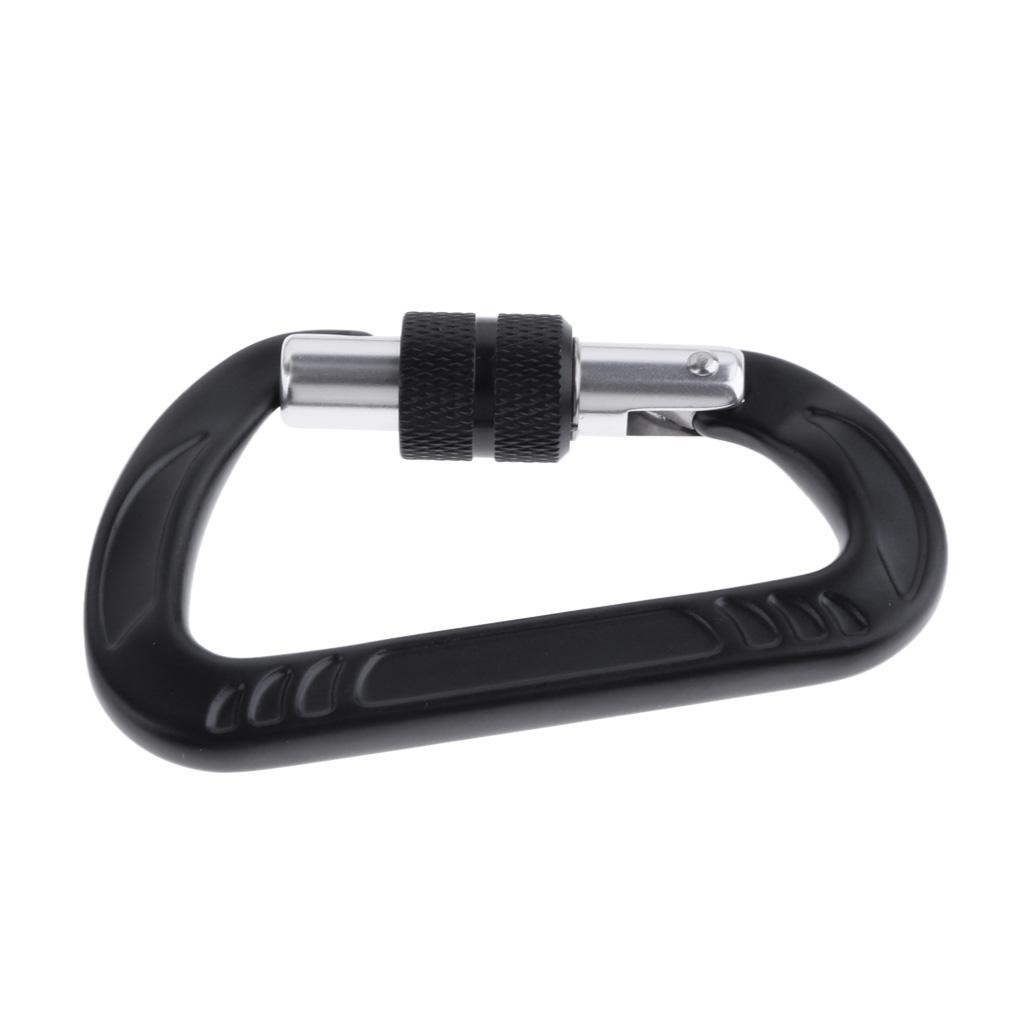 Zinc Alloy Climbing Carabiner, D-Shaped Locking Climbing Hook Screwgate Clip Quickdraw Outdoor Sport Tools
