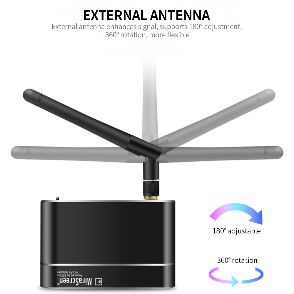Bộ Thu Không Dây X6w 1080p Dongle MIRacast AIRplay DLNA Màn Hình Gương Với Ăng Ten Ngoài HD VGA