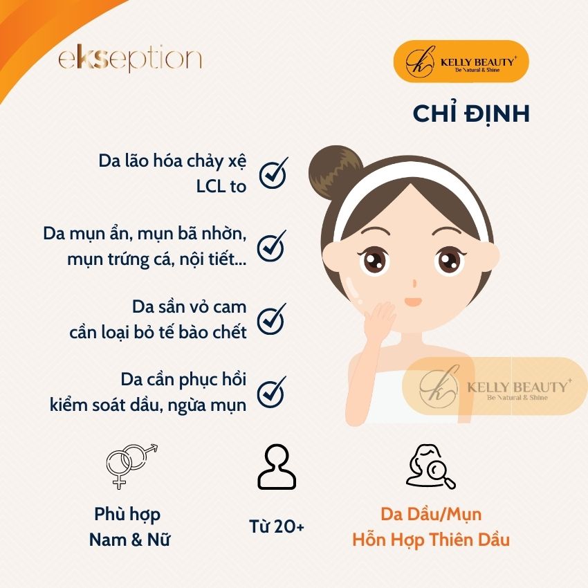 ekseption Retin-Oil Peel - Trẻ Hóa Làn Da, Giảm Nếp Nhăn; Căng Mịn và Đều Màu Da - Retinol 4% + BHA 2% - Kelly Beauty