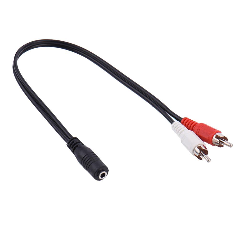 2x 3.5mm Female to 2RCA Y Cable Aux Audio Headphone Converter Adapter