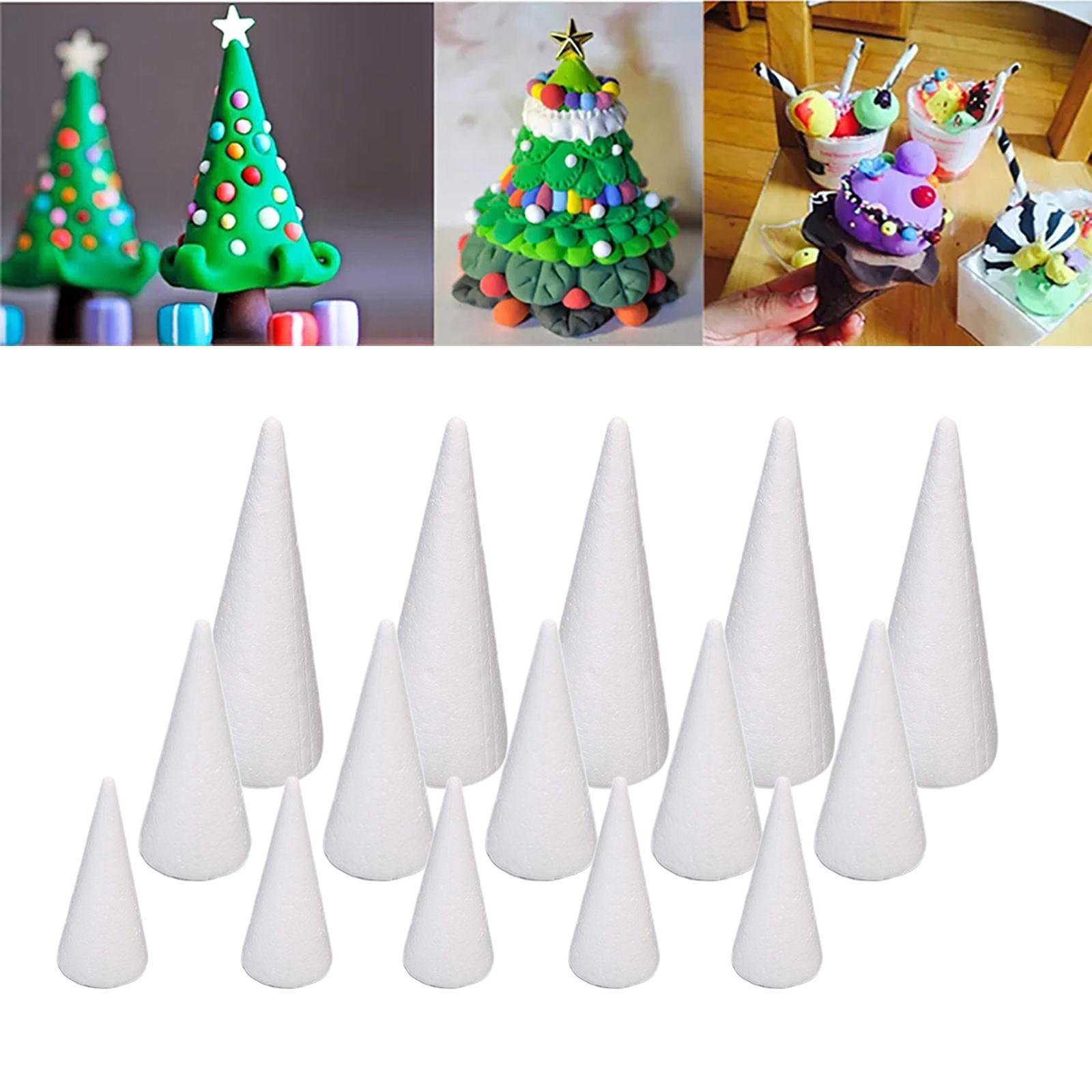 15x Foam Cones for Crafts Christmas Tree Project for Party Table Centerpiece