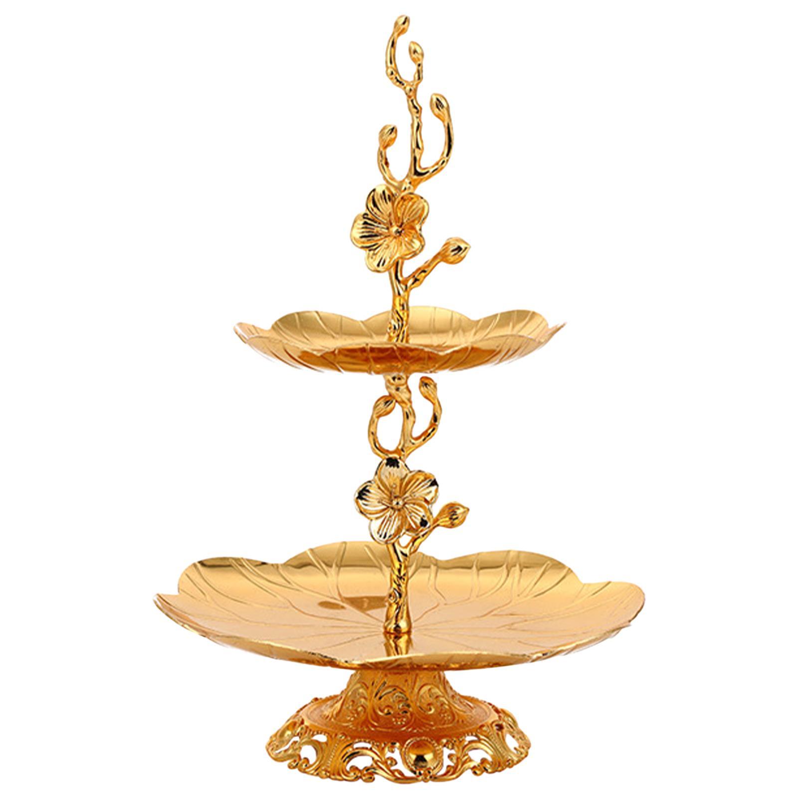 2 Tier Gold Cupcake Stand Figurine Dessert Stand for Wedding Christmas