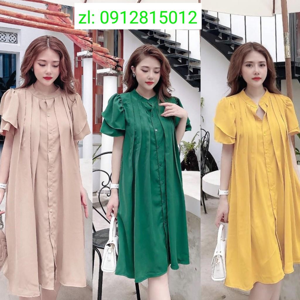 Váy bầu đầm bầu chất Lụa Hàn mềm mạithiết kế sang chảnh mặc đi làm đi chơi đều đcFree size 43~68kg