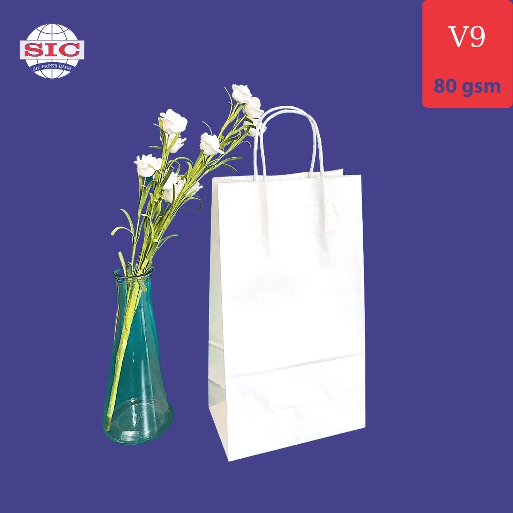 100 CHIẾC TÚI GIẤY KRAFT V9: 15.5x9x28 CÓ QUAI