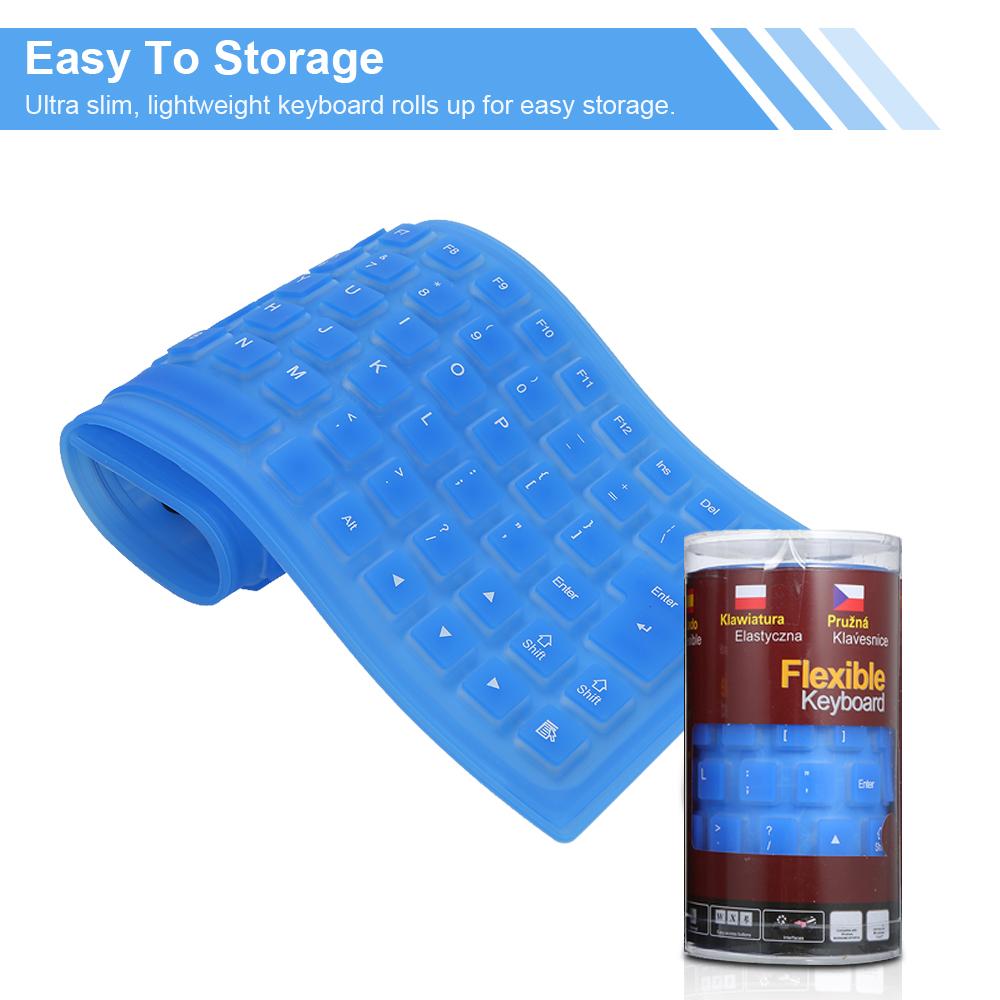 Bàn phím linh hoạt 85 Phím Giao diện USB Có thể gập lại và Di động Chống bụi Không thấm nước